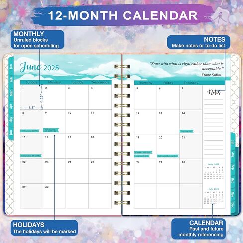 Monthly Planner/Calendar - 2 Year Monthly Planner 2025-2027, 9" x 11", July 2025 - June 2027, Calendar 2025-2027, Holidays, Monthly Tabs, Inner Pocket, Note Pages in Saudi Arabia