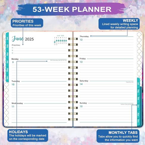 Monthly Planner/Calendar - 2 Year Monthly Planner 2025-2027, 9" x 11", July 2025 - June 2027, Calendar 2025-2027, Holidays, Monthly Tabs, Inner Pocket, Note Pages in Saudi Arabia