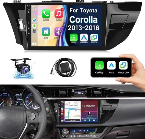 راديو Leadfan Android لسيارة Toyota Corolla 2013 2014 2015 2016 شاشة لمس ستيريو مع Apple CarPlay Android Auto، 10.1 بوصة وحدة استقبال صوت السيارة بلوتوث واي فاي GPS ملاحة FM كاميرا خلفية SWC in Saudi Arabia