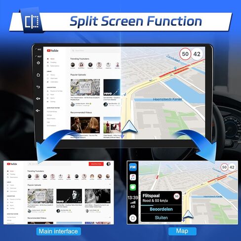 راديو Leadfan Android لسيارة Toyota Corolla 2013 2014 2015 2016 شاشة لمس ستيريو مع Apple CarPlay Android Auto، 10.1 بوصة وحدة استقبال صوت السيارة بلوتوث واي فاي GPS ملاحة FM كاميرا خلفية SWC in Saudi Arabia