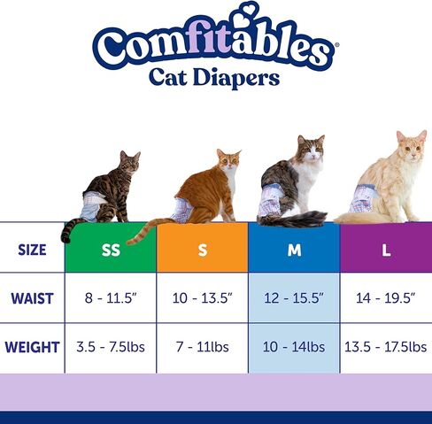 Hartz Comfitables Cat Diapers, Size L 12 Count, Comfortable & Secure Fit, Easy to Put On in Saudi Arabia