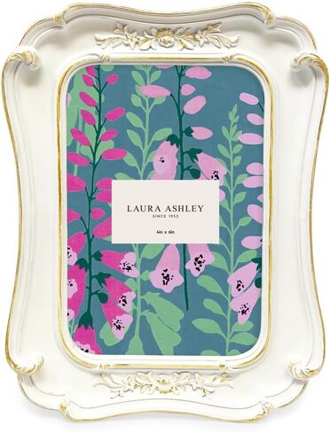Laura Ashley (5x7 Vintage-Inspired Simple Ornate Picture Frame, Horizontal & Vertical for Tabletop and Wall Display, Home Décor, Floral, Resin Frame (5x7, Gold) in Saudi Arabia
