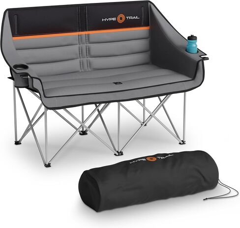 Double Camping Chair For Adults with Cup & Wine Holder - Folding Loveseat Camping Chair - Mesh Carry Bag - Double Lawn Chairs for Adults 2 Person Camping Chair for Beach Camping Couch & Camping Sofa in Saudi Arabia