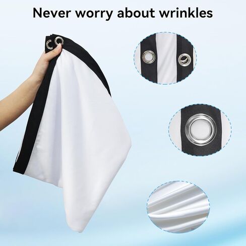 شاشة عرض محمولة 120 بوصة 16:9 قابلة للطي بدقة 4K HD خالية من التجاعيد وخفيفة الوزن، شاشة عرض داخلية وخارجية، شاشة أفلام خفيفة الوزن لمسرح الفناء الخلفي للمنزل in Kuwait