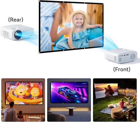 شاشة عرض محمولة 120 بوصة 16:9 قابلة للطي بدقة 4K HD خالية من التجاعيد وخفيفة الوزن، شاشة عرض داخلية وخارجية، شاشة أفلام خفيفة الوزن لمسرح الفناء الخلفي للمنزل in Kuwait