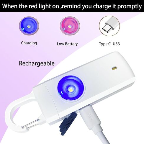 FA FIGHTART USB Rechargeable Personal Alarm for Women Siren with LED Light Button for Men Elderly Keychain Design (Pink) in Saudi Arabia