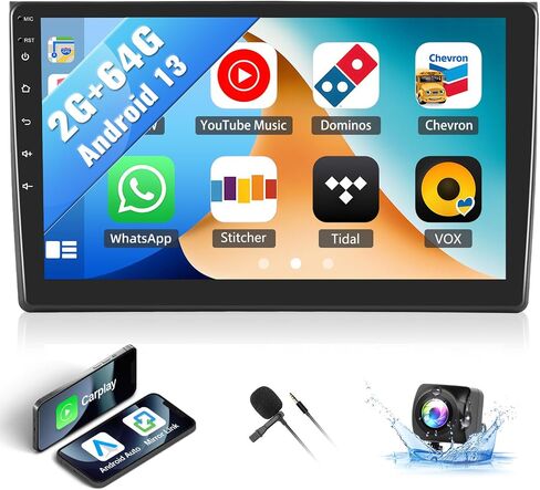 SIXWIN Android Car Stereo for Audi A4 2002-2008 مع CarPlay اللاسلكي Android Auto Mirror Link 2G+64G 9 بوصة تعمل باللمس بلوتوث GPS للملاحة WiFi FM كاميرا احتياطية MIC in Saudi Arabia