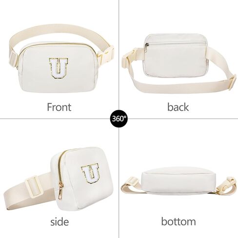 Birthday Gifts Initial Letter Waist Pack Personalized Gift for 8 9 10 11 12 Year old Girls Teen Cute Gifts Mini Small Pack White Letter I in Kuwait