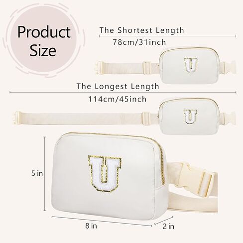 Birthday Gifts Initial Letter Waist Pack Personalized Gift for 8 9 10 11 12 Year old Girls Teen Cute Gifts Mini Small Pack White Letter I in Kuwait