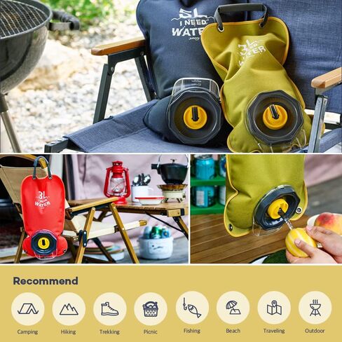 Camping Water Bag, Collapsible Militeries material Water Bladder, Outdoor Traveling Camping Water Storage, Wide Mouth, Washable Reusable BPA Free (0.8Gallon/3L) (WATER NAVY) in Saudi Arabia