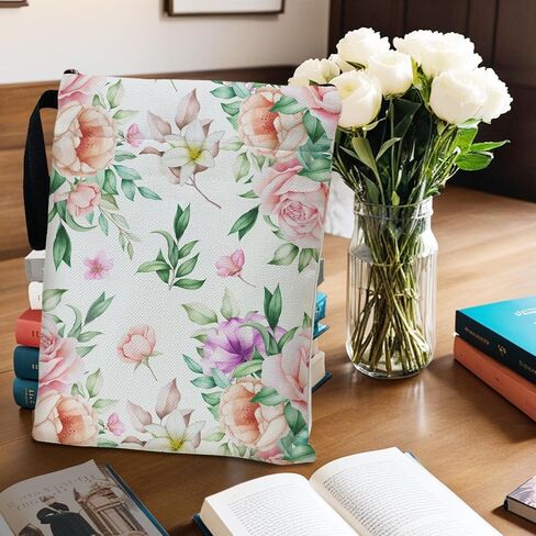 Daisy Flower Book Cover, Book Sleeve with Zipper, Book Pouch Book Cover Kindle Protector Sleeve, Book Sleeve for Book Lovers Gifts for Women, Floral Gifts for Wife Librarian Bookworm Bookish -26 in Saudi Arabia