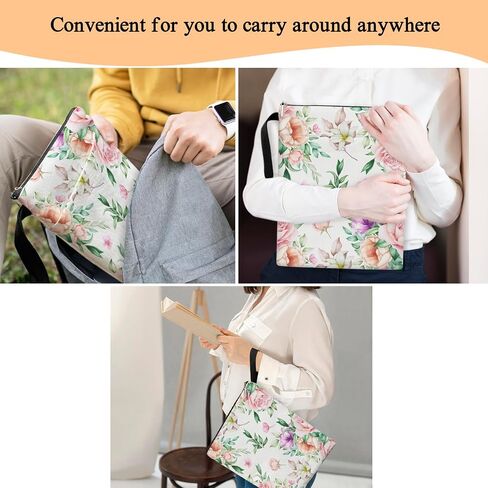 Daisy Flower Book Cover, Book Sleeve with Zipper, Book Pouch Book Cover Kindle Protector Sleeve, Book Sleeve for Book Lovers Gifts for Women, Floral Gifts for Wife Librarian Bookworm Bookish -26 in Saudi Arabia