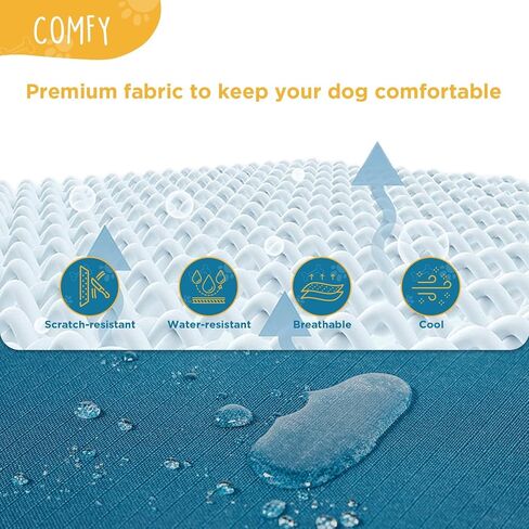 Folding Raised Dog Bed, Large Outdoor Elevated Dog Bed, Cooling Dog Beds, Chew Proof Dog Bed, Portable, Heavy Duty Up to 160 lbs, Dog Cot for Camping, Home, Dark Blue, 49"x33"x7" in Saudi Arabia