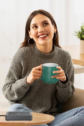 Coffee Mug Warmer Set: Coffee Warmer for Desk Auto Shut Off Candle Warmer Plate Electric Beverage Coffee Cup Warmer Heated Coffee Mug for Coffee,Tea, Milk Up to 131°F/55°C (Black) in Kuwait