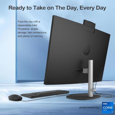 HP Essential All-in-One Desktop | 27" FHD Touchscreen | Intel Core i7-1355U | 64GB RAM | 4TB SSD | Wi-Fi 6 | Wired Keyboard & Mouse | Windows 11 Home | Black | with Adata 512GB External SSD Bundle in Saudi Arabia