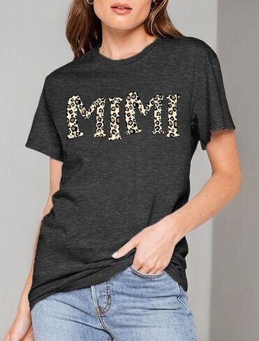 Mimi Shirts for Women Leopard Print Mimi Graphic Tees Shirts Grandma Gift Casual Short Sleeve Tees Tops in Saudi Arabia