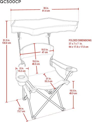 Life is Good Max Shade Chair, Portable Folding Chair with Canopy and Cup Holders for Beach, Sports, Tailgates, Camping, Fishing in Saudi Arabia