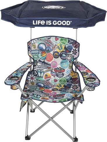 Life is Good Max Shade Chair, Portable Folding Chair with Canopy and Cup Holders for Beach, Sports, Tailgates, Camping, Fishing in Saudi Arabia