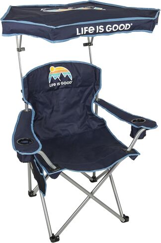 Life is Good Max Shade Chair, Portable Folding Chair with Canopy and Cup Holders for Beach, Sports, Tailgates, Camping, Fishing in Saudi Arabia