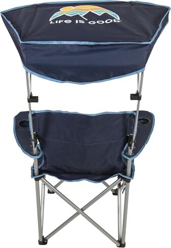 Life is Good Max Shade Chair, Portable Folding Chair with Canopy and Cup Holders for Beach, Sports, Tailgates, Camping, Fishing in Saudi Arabia