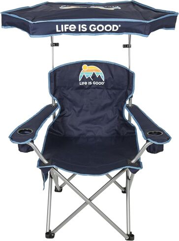 Life is Good Max Shade Chair, Portable Folding Chair with Canopy and Cup Holders for Beach, Sports, Tailgates, Camping, Fishing in Saudi Arabia