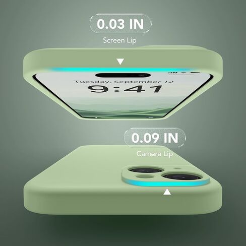Magnetic for iPhone 13 Case, Compatible with MagSafe, [Full Camera Protection][2 Screen Protectors] Silicone Shockproof Protective Phone Case for iPhone 13 6.1", Matcha in Saudi Arabia