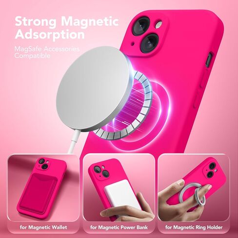 Magnetic for iPhone 13 Case, Compatible with MagSafe, [Full Camera Protection][2 Screen Protectors] Silicone Shockproof Protective Phone Case for iPhone 13 6.1", Matcha in Saudi Arabia