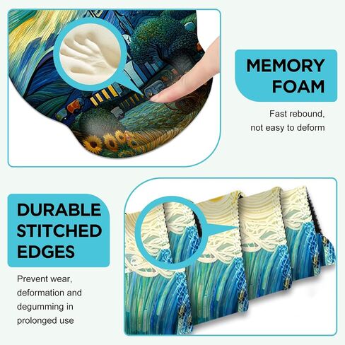 AIMSA Keyboard Mouse Pad Wrist Rest Set, Large Gaming Mouse Desk Pad with Wrist Support Ergonomic Design, 4 in 1 Mousepad for Home Office, Sakura Snow Mountain in Saudi Arabia