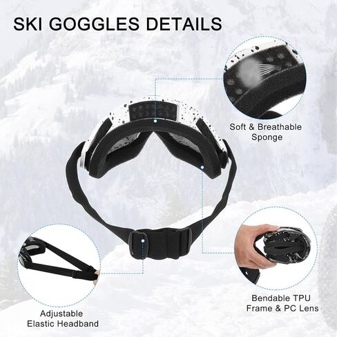 PATIKIL Dirt Bike Goggles, Motorcycle Goggles ATV Goggles Ski Goggles Racing Helmet Goggles Windproof for Mountaineering Sky Diving Ski Riding, Black with Transparent Lenses in Saudi Arabia