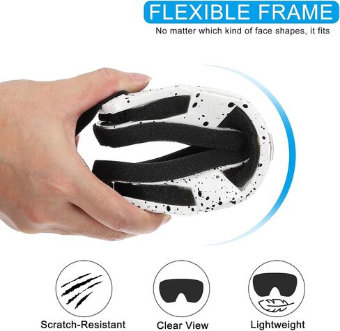 PATIKIL Dirt Bike Goggles, Motorcycle Goggles ATV Goggles Ski Goggles Racing Helmet Goggles Windproof for Mountaineering Sky Diving Ski Riding, Black with Transparent Lenses in Saudi Arabia