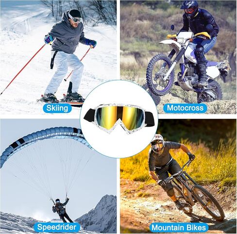PATIKIL Dirt Bike Goggles, Motorcycle Goggles ATV Goggles Ski Goggles Racing Helmet Goggles Windproof for Mountaineering Sky Diving Ski Riding, Black with Transparent Lenses in Saudi Arabia