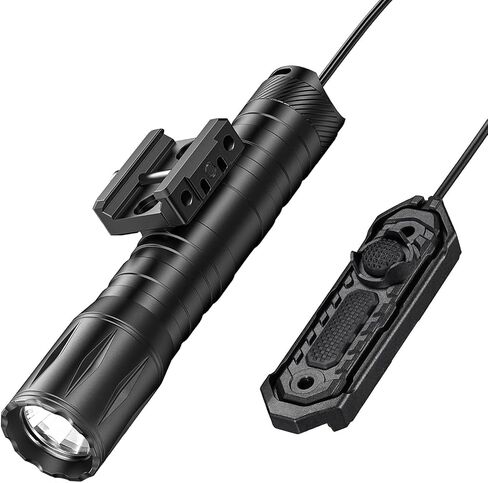 EZshoot 1800 Lumens Tactical Rifle Flashlight with Pressure Switch, Tactical Flashlight for Rifle Compatible with M-Rail, Rifle Flashlight with Strobe Mode for Home Defense, Hunting in Kuwait