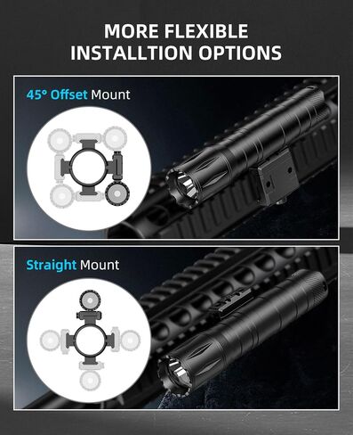 EZshoot 1800 Lumens Tactical Rifle Flashlight with Pressure Switch, Tactical Flashlight for Rifle Compatible with M-Rail, Rifle Flashlight with Strobe Mode for Home Defense, Hunting in Kuwait