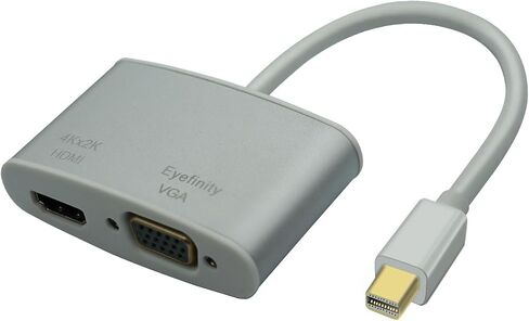 Mini DP to HDMI VGA Adapter Mini DP DisplayPort VGA HDMI 4k Adapter, Mini DP DisplayPort to HDMI 4K 2in1 Adaptor,Mini DP to HDMI Mini DP to VGA Adapter with Gold-Plated (2in1) in Saudi Arabia