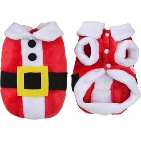 Santa Dog Costume Christmas Pet Clothes Animal Fleece Warm Outfits Clothes Winter Coat Clothes for Dog Pet Clothing Chihuahua Yorkshire Poodle (L Size)