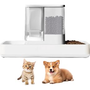 GearRoot Automatic Cat Feeder and Water Dispenser, 2 in 1 Gravity Pet Food Feeder and Water Dispenser Detachable Cat Food Dispenser for Small Dogs and Cats, Pink