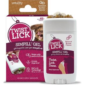 Twist and Lick SimPill Pill Hider Treat for Dogs, Beef Flavor (Up to 65 Treatments)