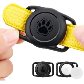 AirTag Dog Collar Holder,2 Pack Upgraded Durable & Comfortable Silicone Case for Dog Collars, Water Resistant GPS Tracking Accessories Air Tag Protectors for Airtag Dog and Cats Tracker