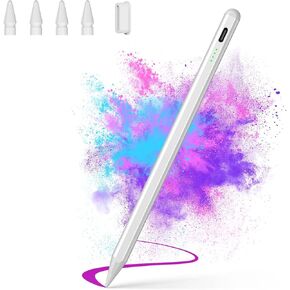 Stylus Pen for iPad, iPad Pencil Work for iPad 10/9/8/7/6th Gen, iPad Air 3/4/5/M2, iPad Pro 12.9/11/13-inch M4, iPad Mini 5/6, 15 Mins Charging, Palm Rejection, Tilt Sensitivity (Purple)