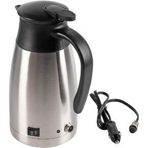 12v Electric Car Kettle,1000ml Stainless Steel Car Automobile Electric Heating Kettle DC 12V Cigarette Lighter Portable Electric Kettle Pot Heated Water Cup for Hot Water,Coffee,Tea