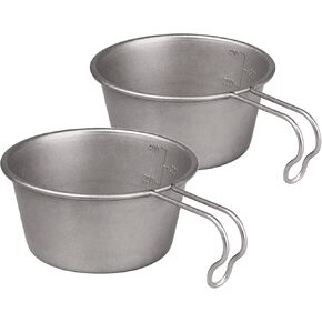 Stainless Steel Sierra Cups, 450ml Camping Cups, Silver