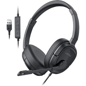 LEVN Headset with Mic, USB Headset with Microphone for PC, Headset with Microphone for Pc from Home/Office/Call Center with Noise Cancelling, Super Lightweight Design for Long in Kuwait