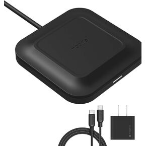 mophie Wireless 15W Charging Pad - Fast Charge - Made for All Qi Enabled Devices - Samsung, Apple iPhone 13 Pro /12 Pro / 12/11, iPhone 13 Pro Max / 12 Pro Max, iPhone 13 Mini / 12 Mini - Black
