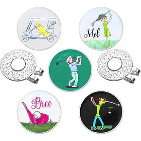 Funny Golf Ball Markers, Happy Magnetic Golf Hat Clips, Unique Enamel Hat Markers Clips Magnet for Men Women Golfer Essentials Accessories Gifts