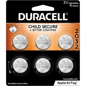DURACELL 2032 Lithium Battery. 18 Count Pack. Child Safety Features. Compatible with Apple AirTag, Key Fob, and Other Devices. CR2032 Battery Lithium Coin Battery. Bonus! Sack to Keep Extra Batteries