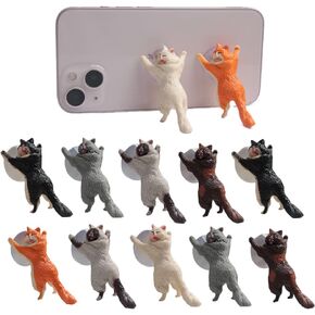 12Pcs Creative Desktop Cat Cat Rescue Team Suction Cup Mobile Phone Stents Cartoon Cute Kitten Gift
