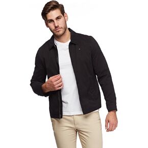 Tommy Hilfiger Men's Lightweight Microtwill Golf Jacket (Standard and Big & Tall), Black, Medium