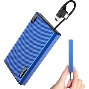 Portable Charger. Slimmest & Lightest 10000mAh Ultra Thin Emergency Magnetic Phone Charger. for iPhone 16 15 14 13 12 Pro Max （USB-C PD 20W） (Grizzly)