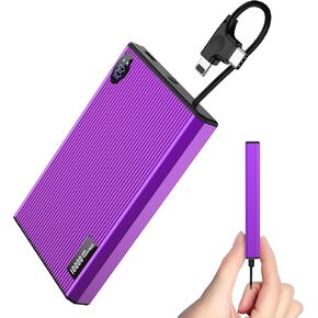 Portable Charger. Slimmest & Lightest 10000mAh Ultra Thin Emergency Magnetic Phone Charger. for iPhone 16 15 14 13 12 Pro Max （USB-C PD 20W） (Grizzly)