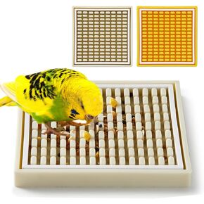 ﻿ HBYCDSTF Small Bird Foraging Toys, Large Parrot Puzzle Toys, Natural Enrichment Bird Slow Feeder Mats Bird Cage Accessories Training Chewing Toys for Conure, Cockatiel, Parakeet, Budgies, 2 Pcs ﻿